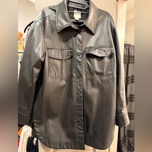 H&M Black Faux Leather Jacket